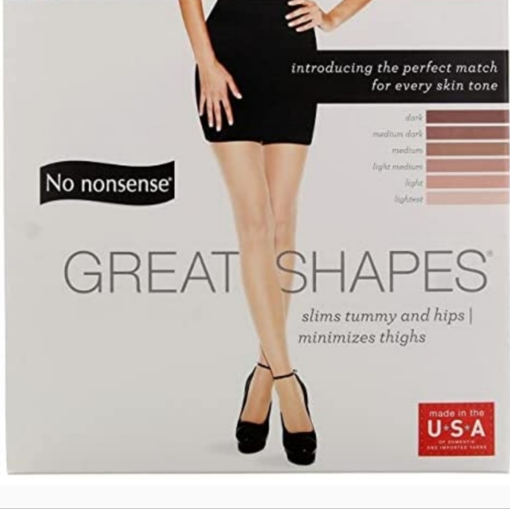 SZ C No Nonsense women's Great Shapes All Over Shaper Pantyhose With Sheer Toe